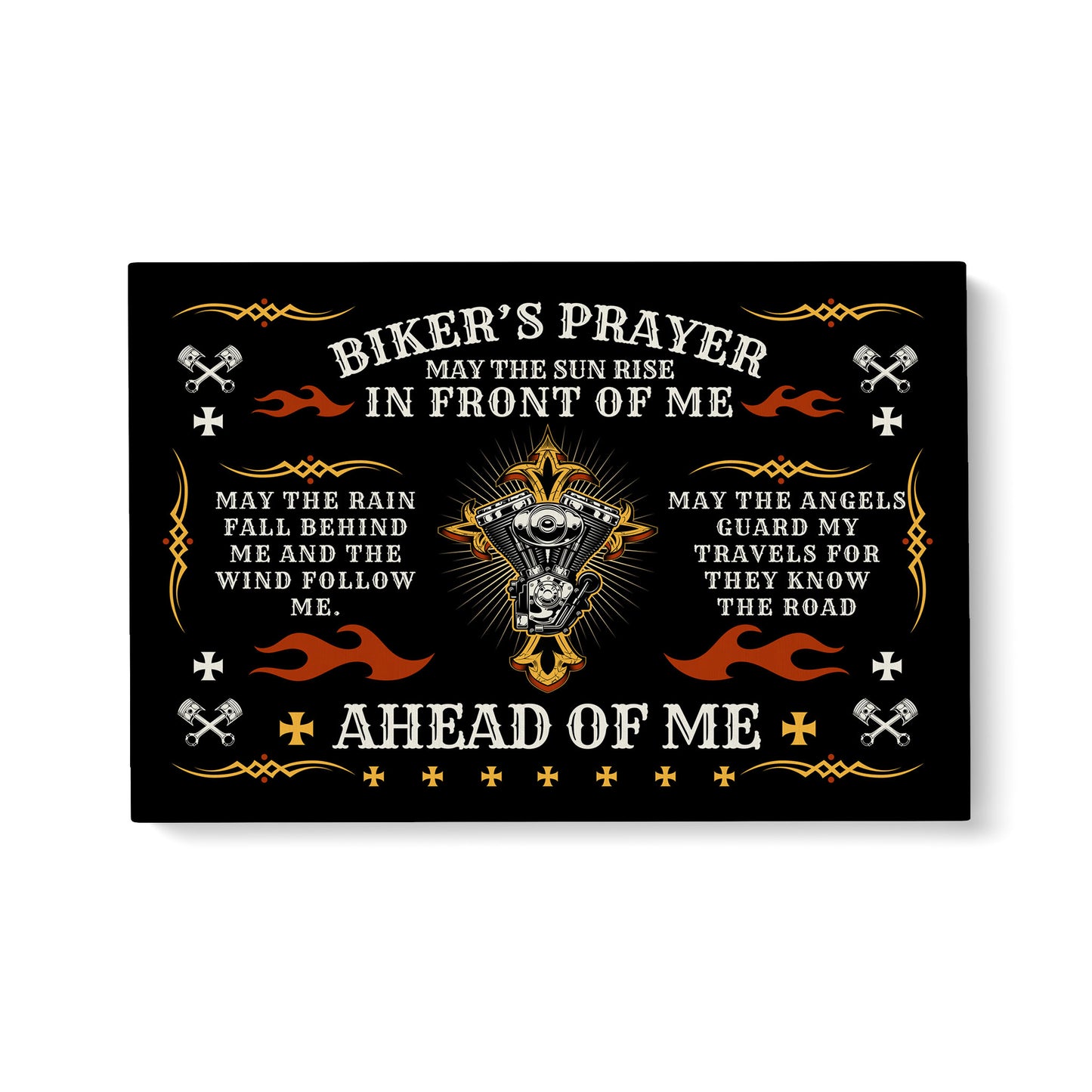 Biker's Prayer - May The Sun Rise In Front Of Me - Matte Canvas