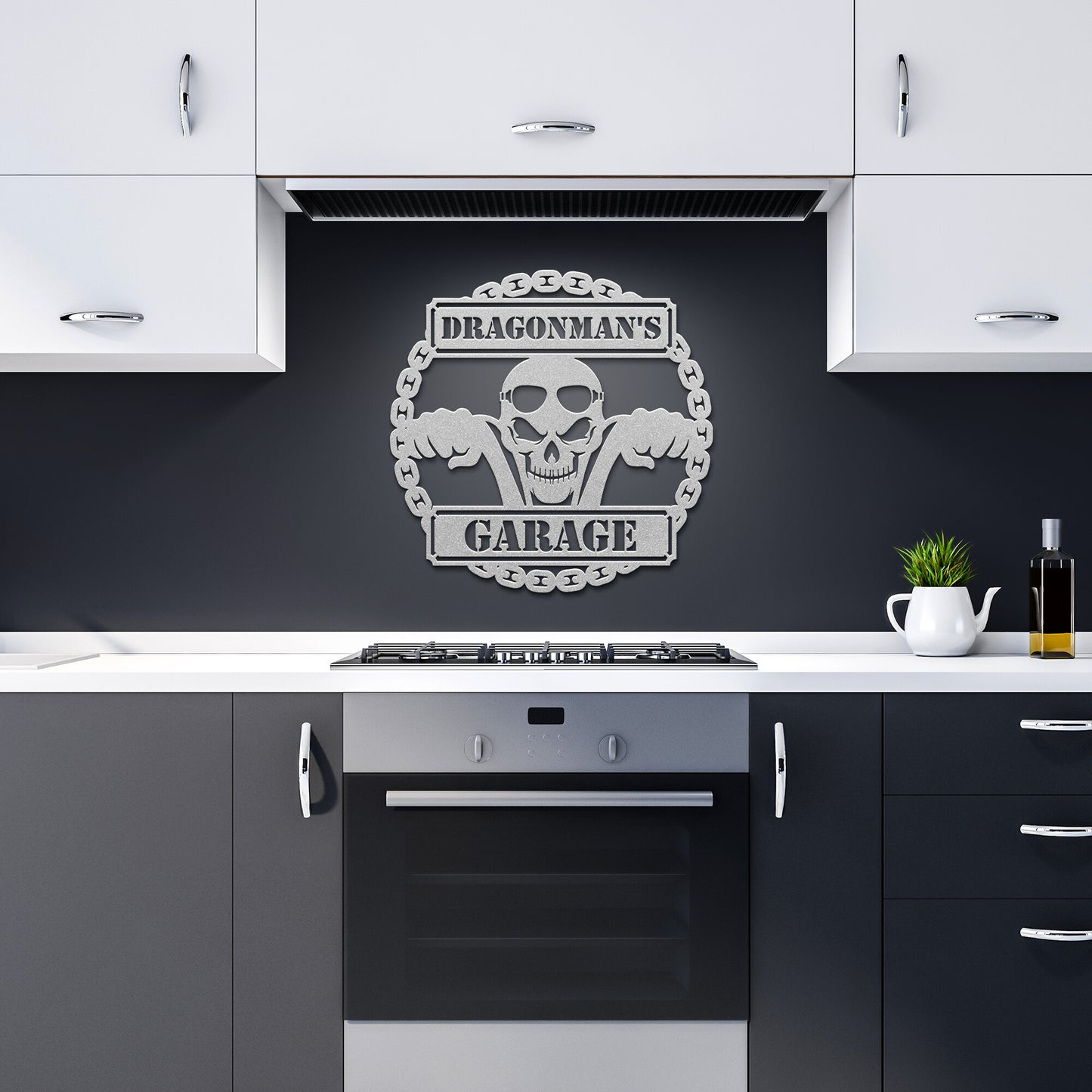 Skull Garage Metal Wall Art