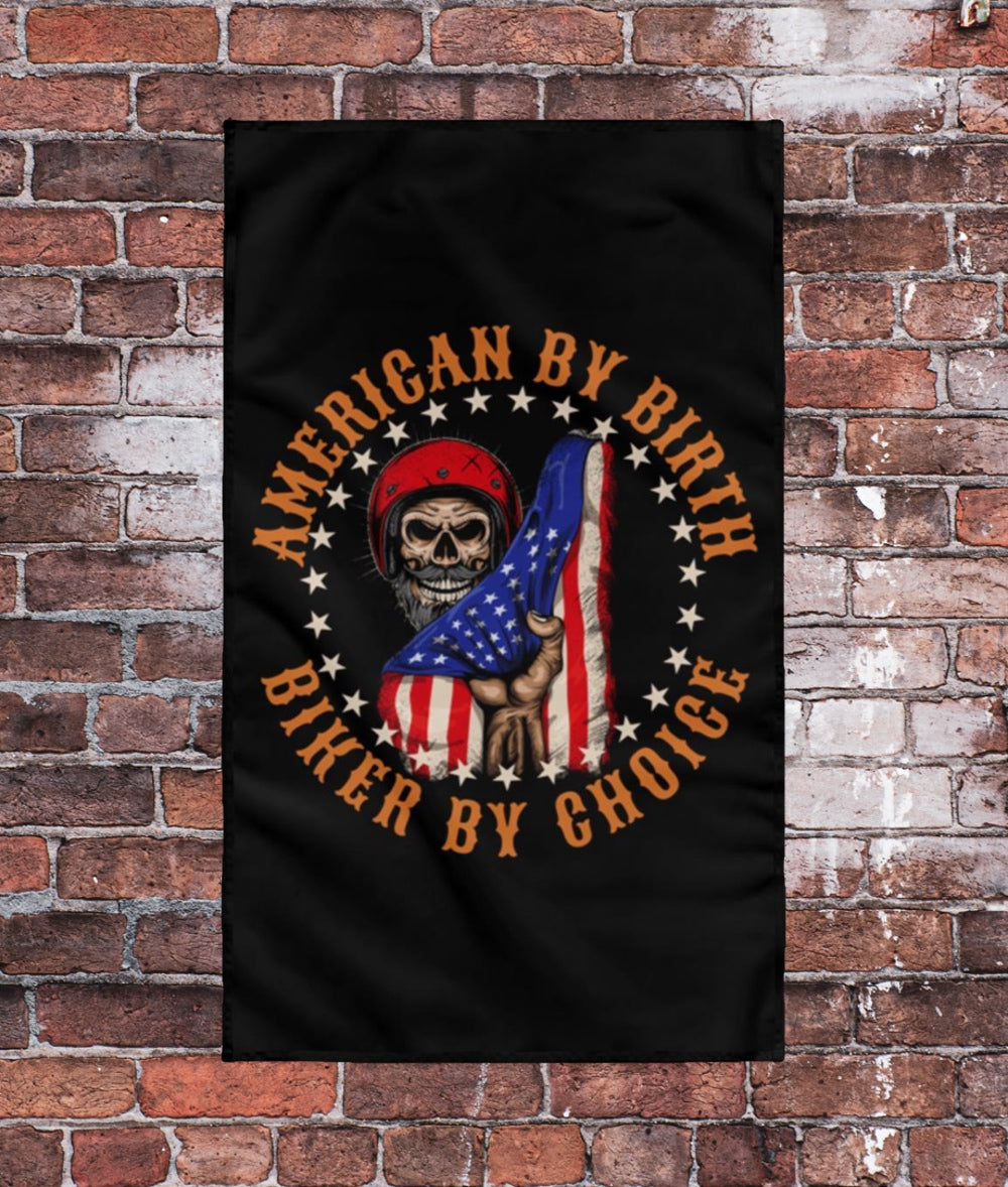 American Biker Wall Flag