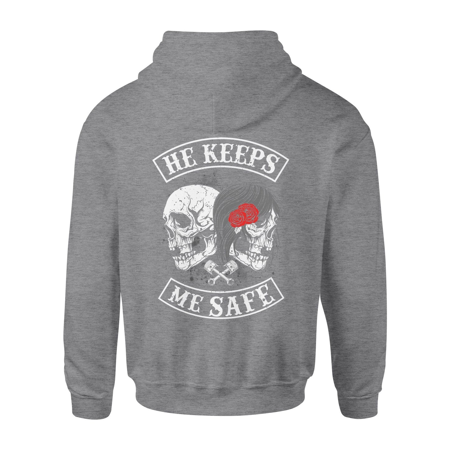 He Keeps Me Safe Skull Hoodie