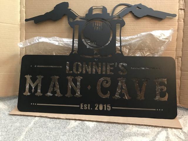 Biker Man Cave PERSONALIZED Metal Wall Art (๐บ๐ธUSA Made)