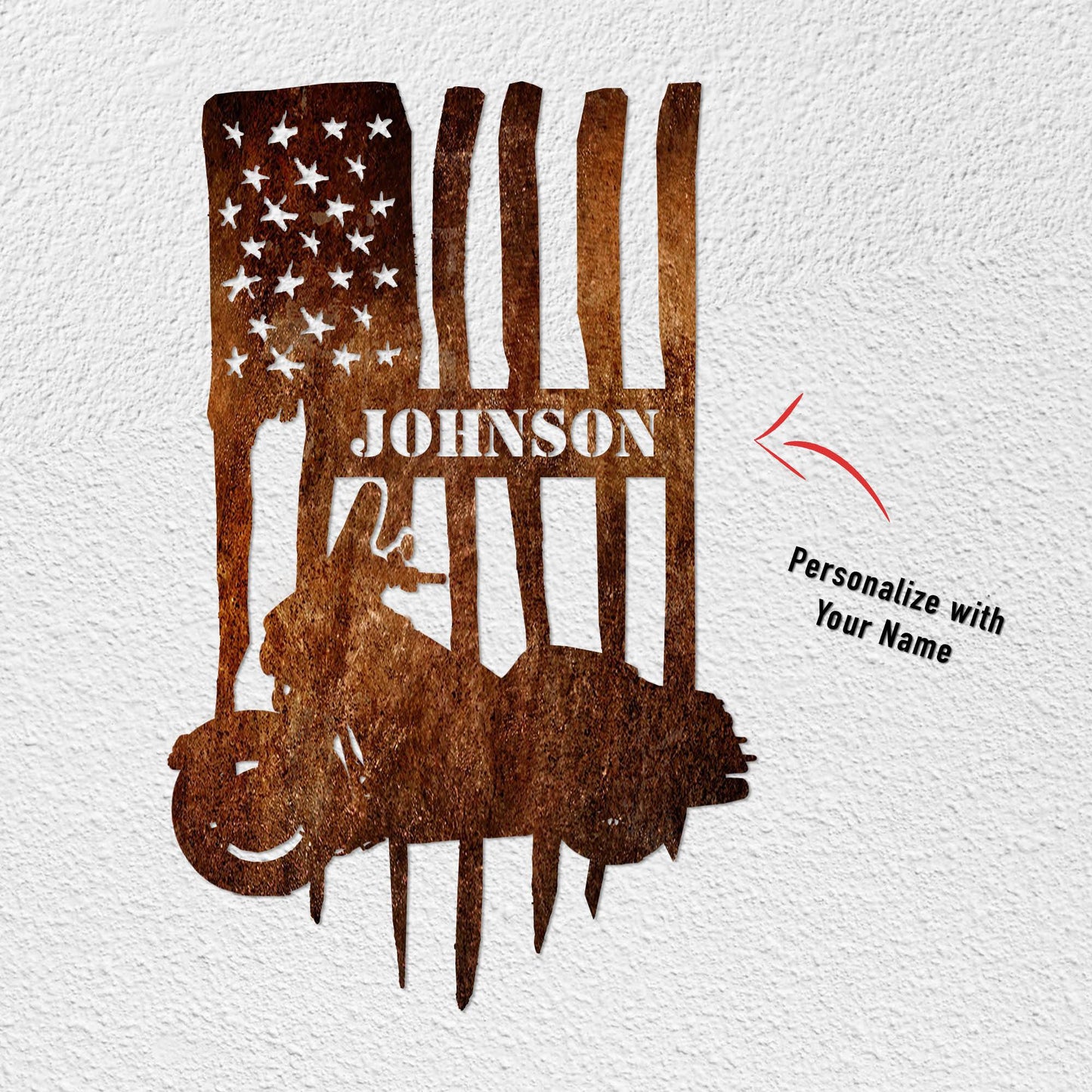 PERSONALIZED - Road G Patriot Flag Metal Wall Art (🇺🇸Made In The USA)