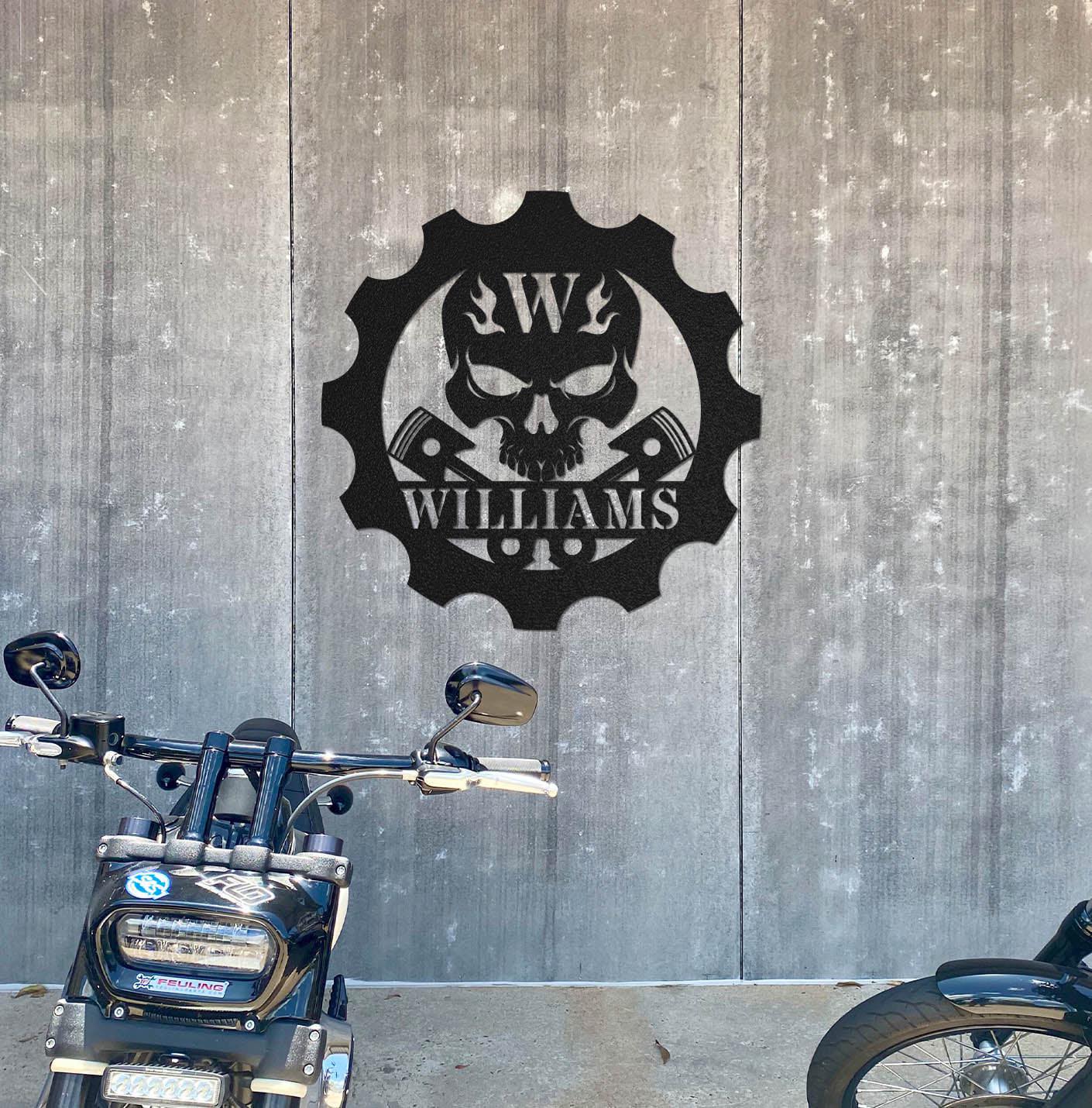 PERSONALIZED Skull Family Monogram Metal Sign (🇺🇸USA Made)