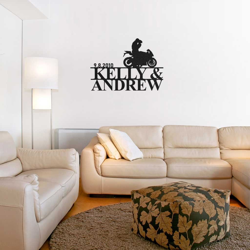 Sports Bike Couple - PERSONALIZED Metal Wall Art (🇺🇸Made In The USA)