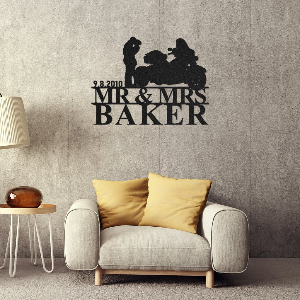 Trike Married Couple - PERSONALIZED Metal Wall Art (🇺🇸Made In The USA) - Original