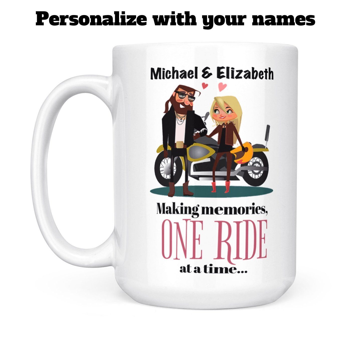 Personalized Making Memories Biker Couple Mug