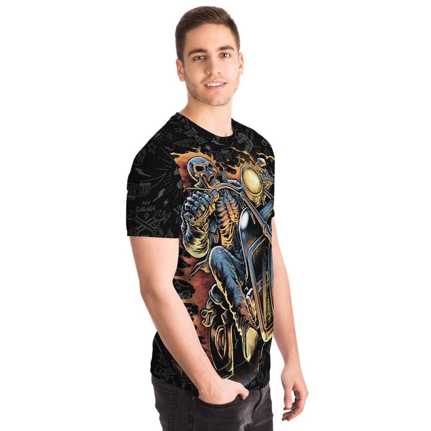 Flame Biker All Over Print Shirt