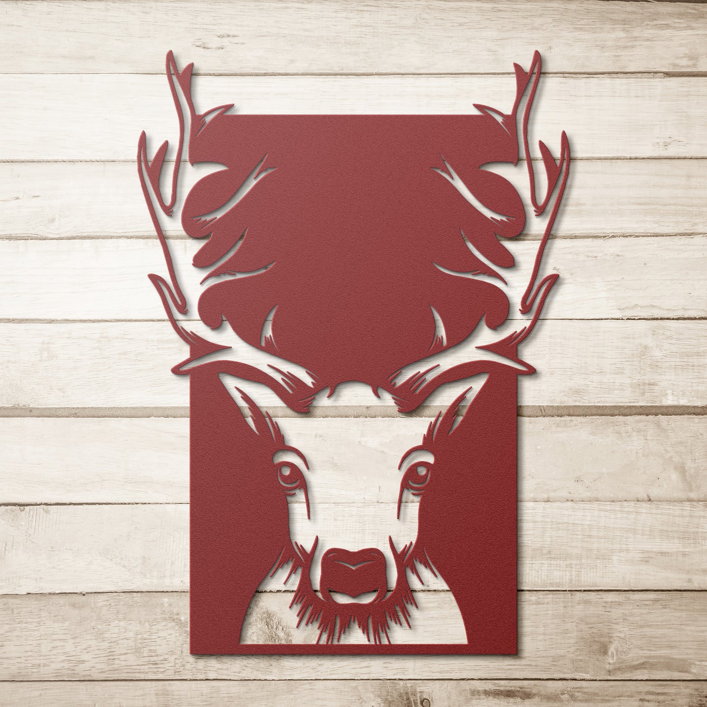 Deer Face Frame Metal Wall Art