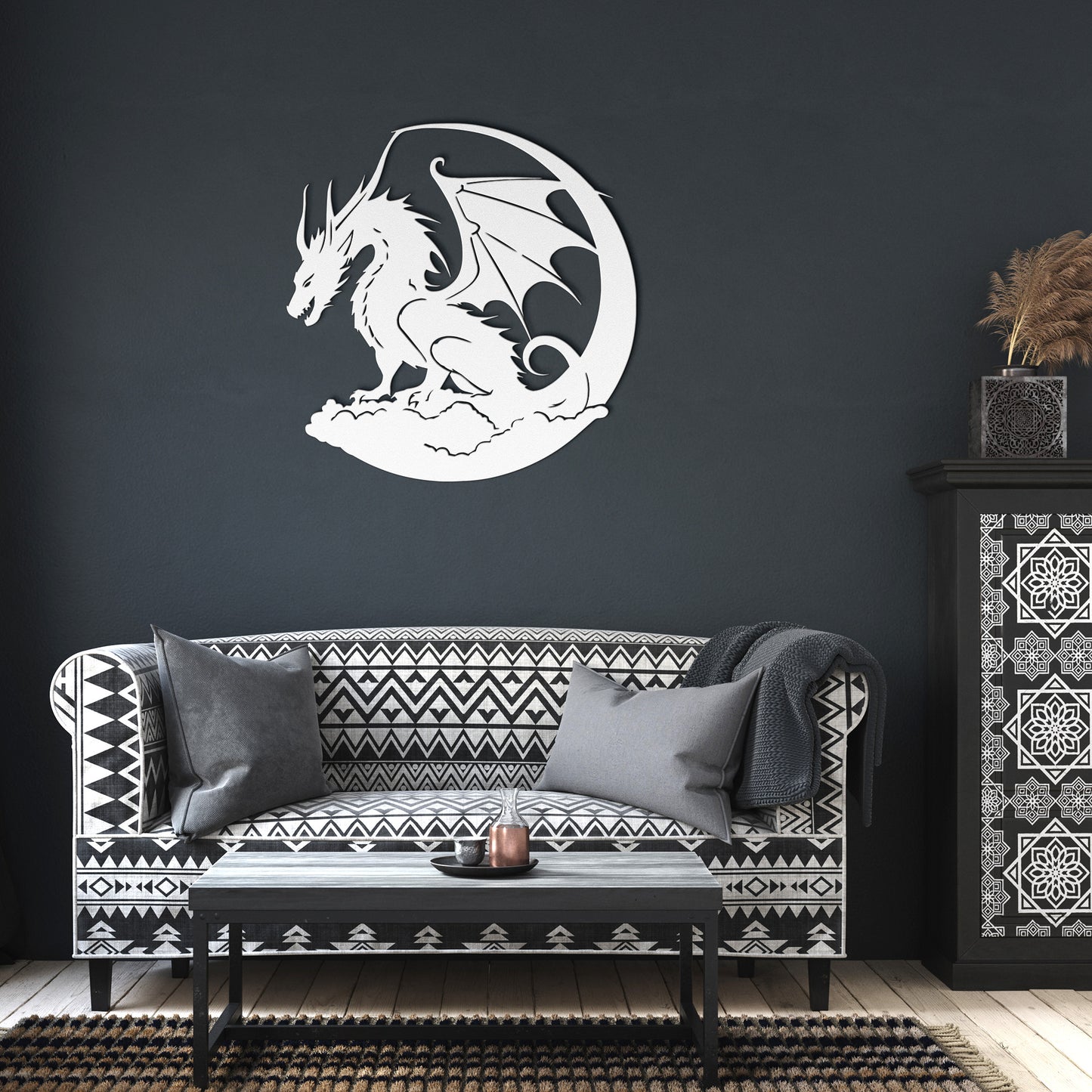 Dragon Moon Metal Wall Art