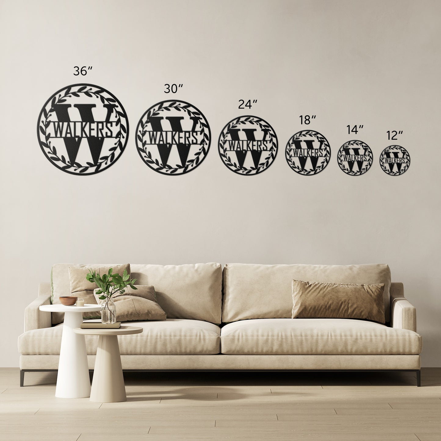 Family Name Monogram with Wines Metal Wall Art
