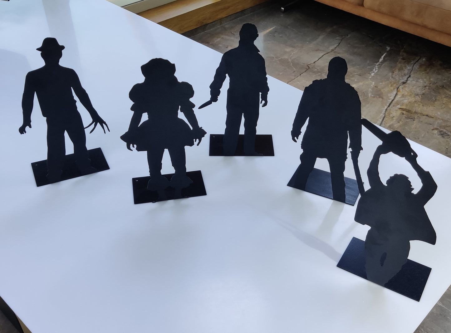 Set of 5 Halloween Horror Movie Metal Characters with Stand