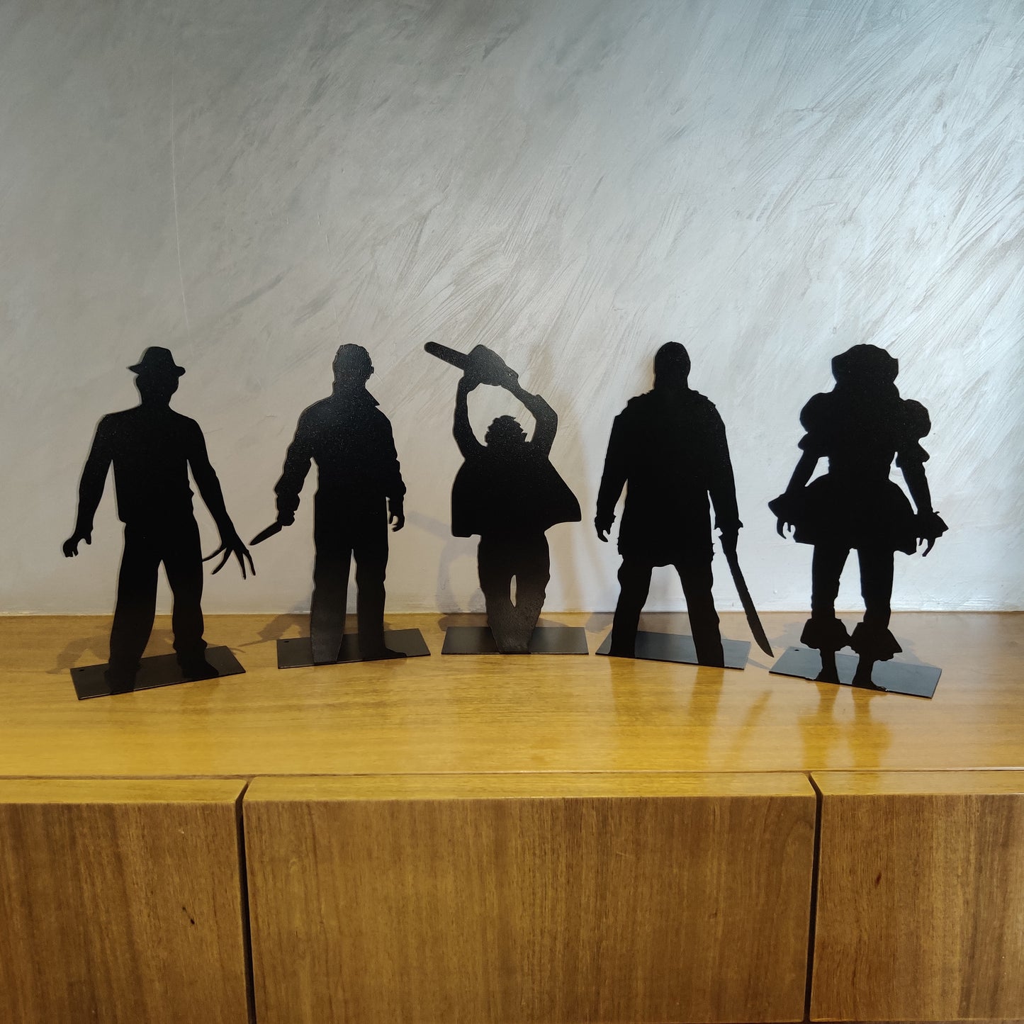 Set of 5 Halloween Horror Movie Metal Characters with Stand