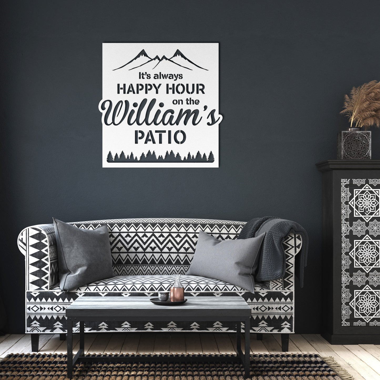 It's always Happy Hour - Personalized Patio Metal Sign