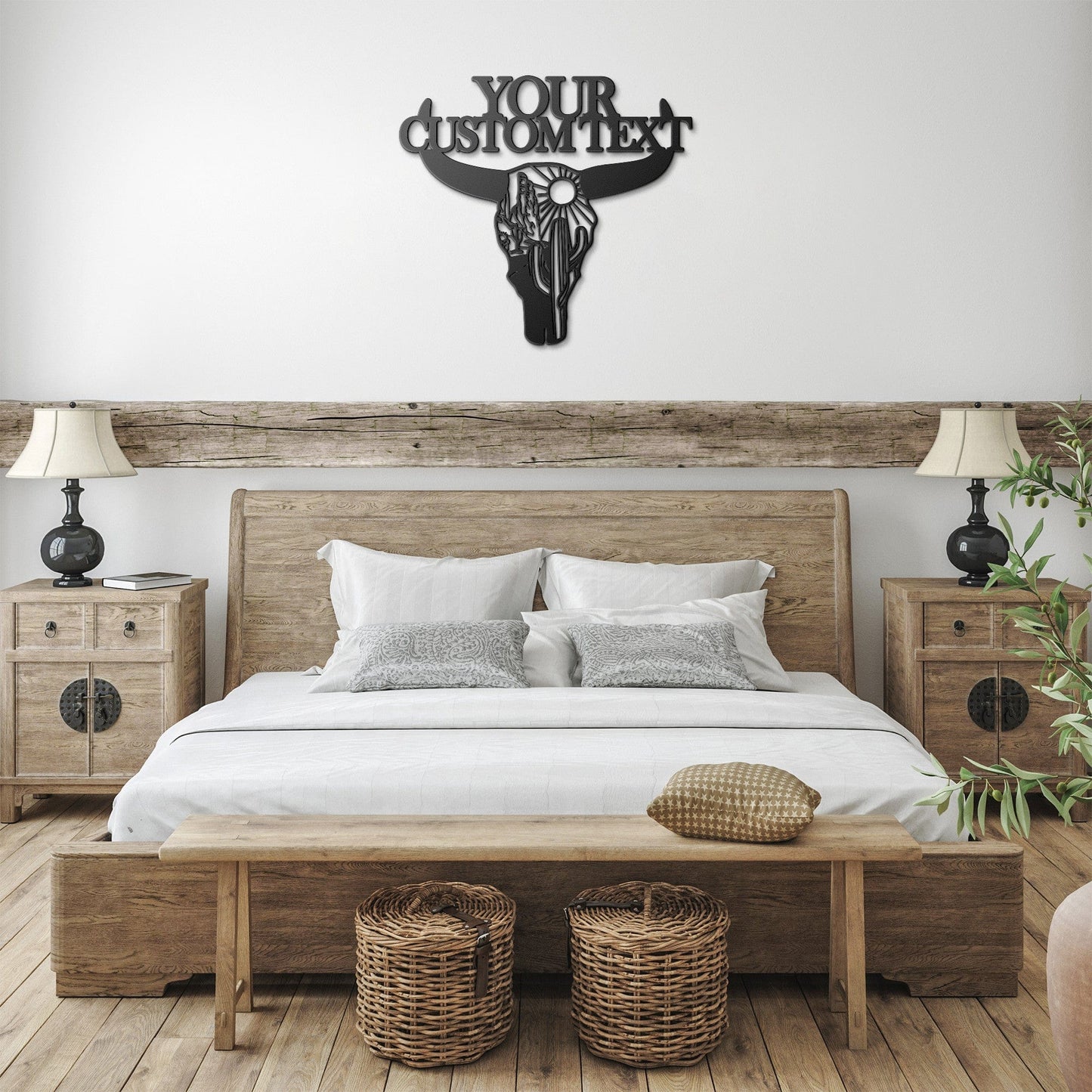 Personalized Cow Skull Metal Sign