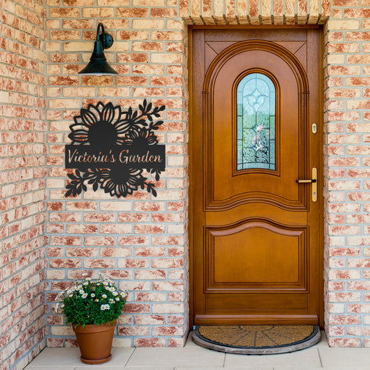 Personalized Sunflower Garden Metal Sign