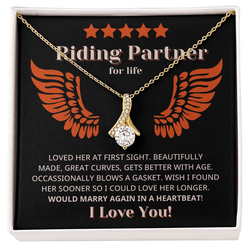 Funny Riding Partner For Life Review Style Necklace