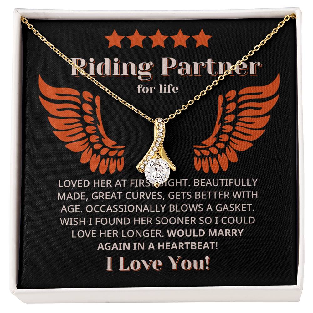 Funny Riding Partner For Life Review Style Necklace