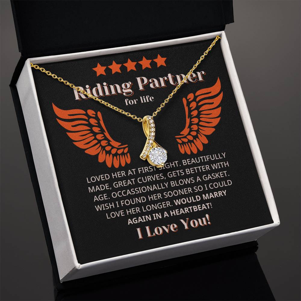 Funny Riding Partner For Life Review Style Necklace