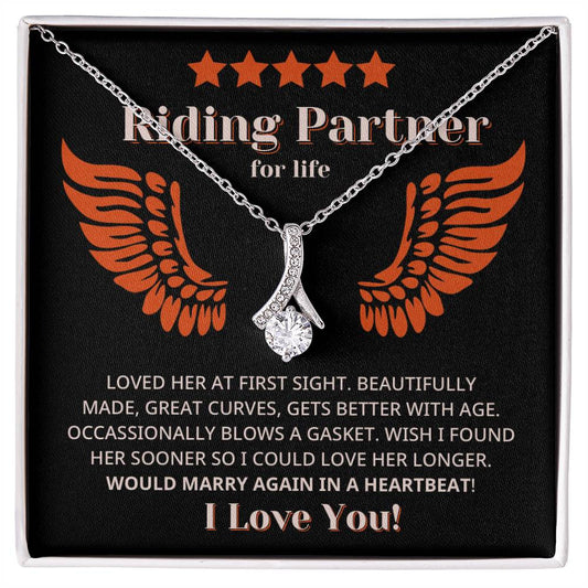 Funny Riding Partner For Life Review Style Necklace