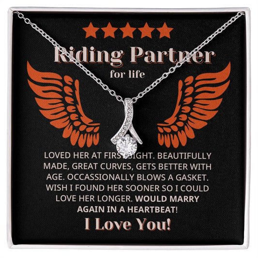 Funny Riding Partner For Life Review Style Necklace