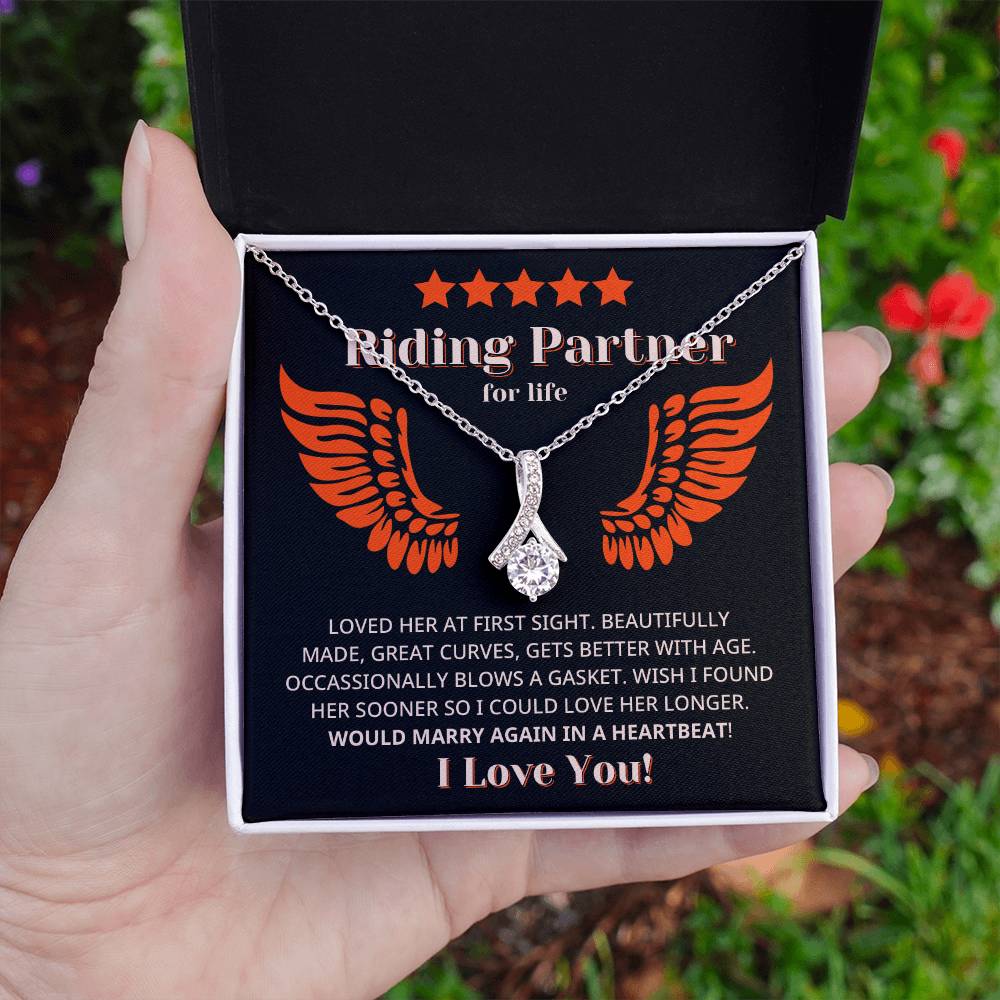 Funny Riding Partner For Life Review Style Necklace