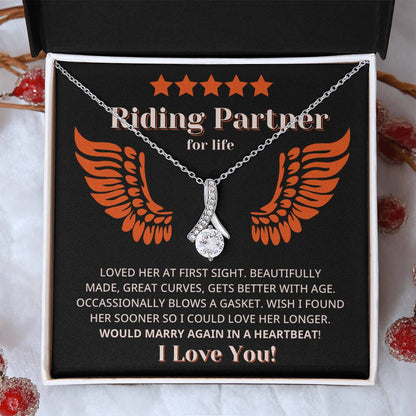 Funny Riding Partner For Life Review Style Necklace