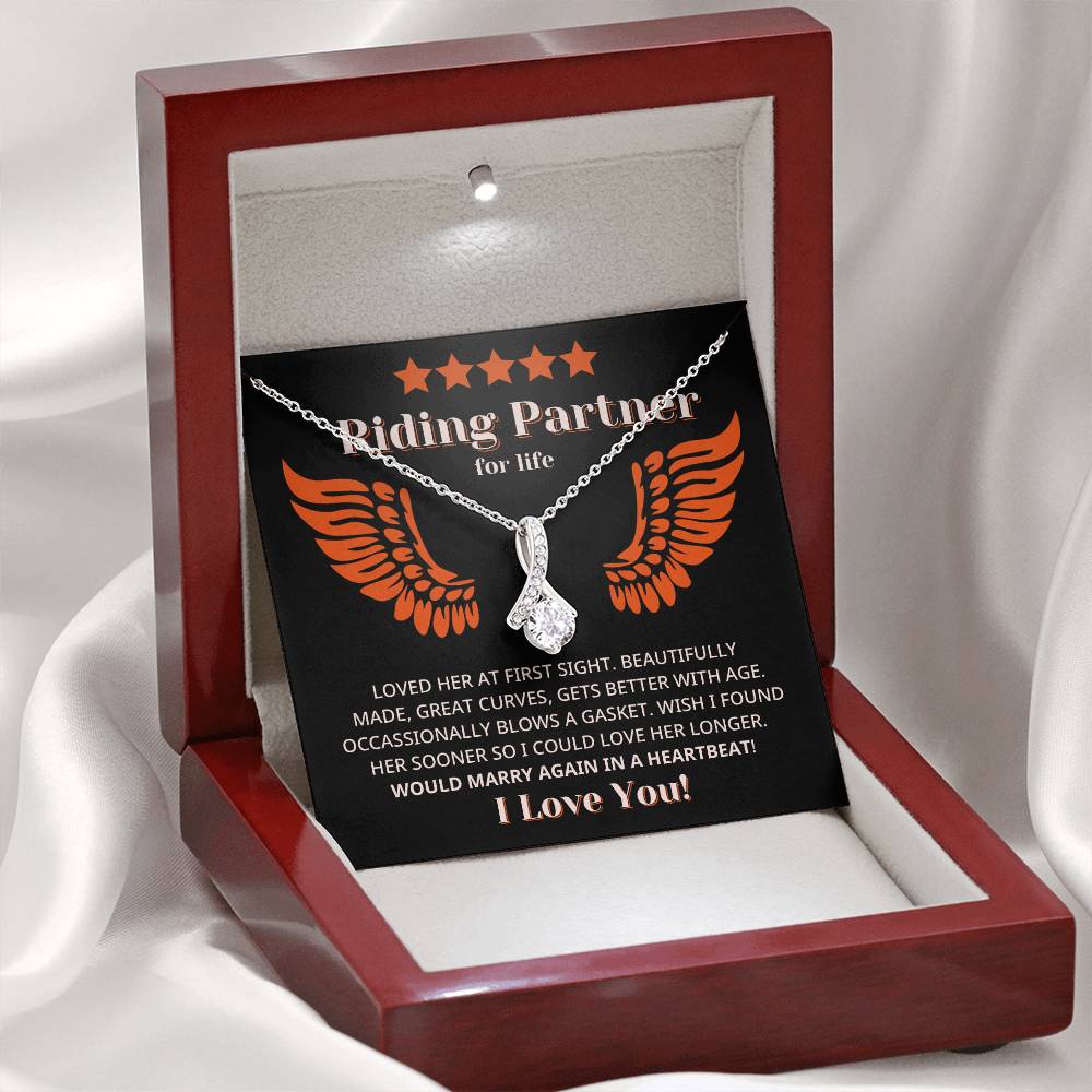 Funny Riding Partner For Life Review Style Necklace