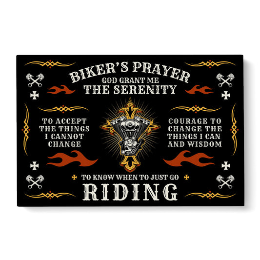 Biker's Prayer - God Grand Me The Serenity - Matte Canvas