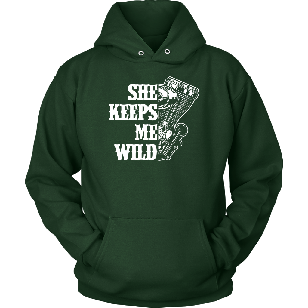 He Keeps Me Safe, She Keeps Me Wild Couples Hoodie