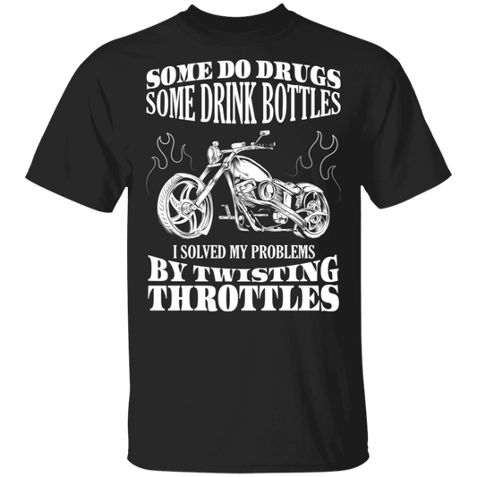 I solve my problems by twisting throttles Biker Shirt