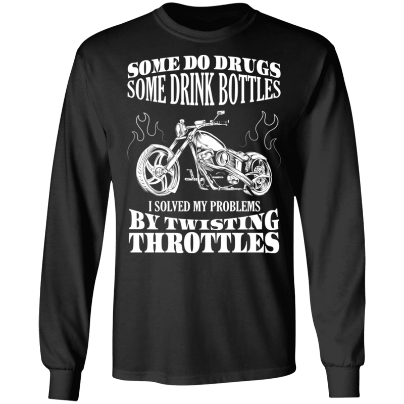 I solve my problems by twisting throttles Biker Shirt