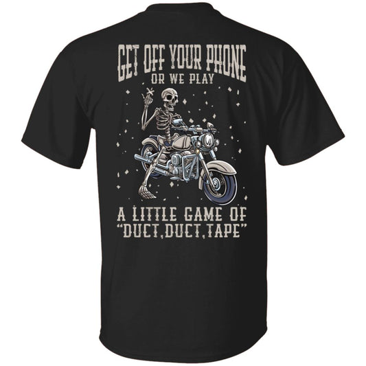 Get Off Your Phone Funny Biker Apparel