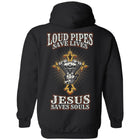 Loud Pipes Save Lives Jesus Saves Souls - Biker Shirt [Back Print]