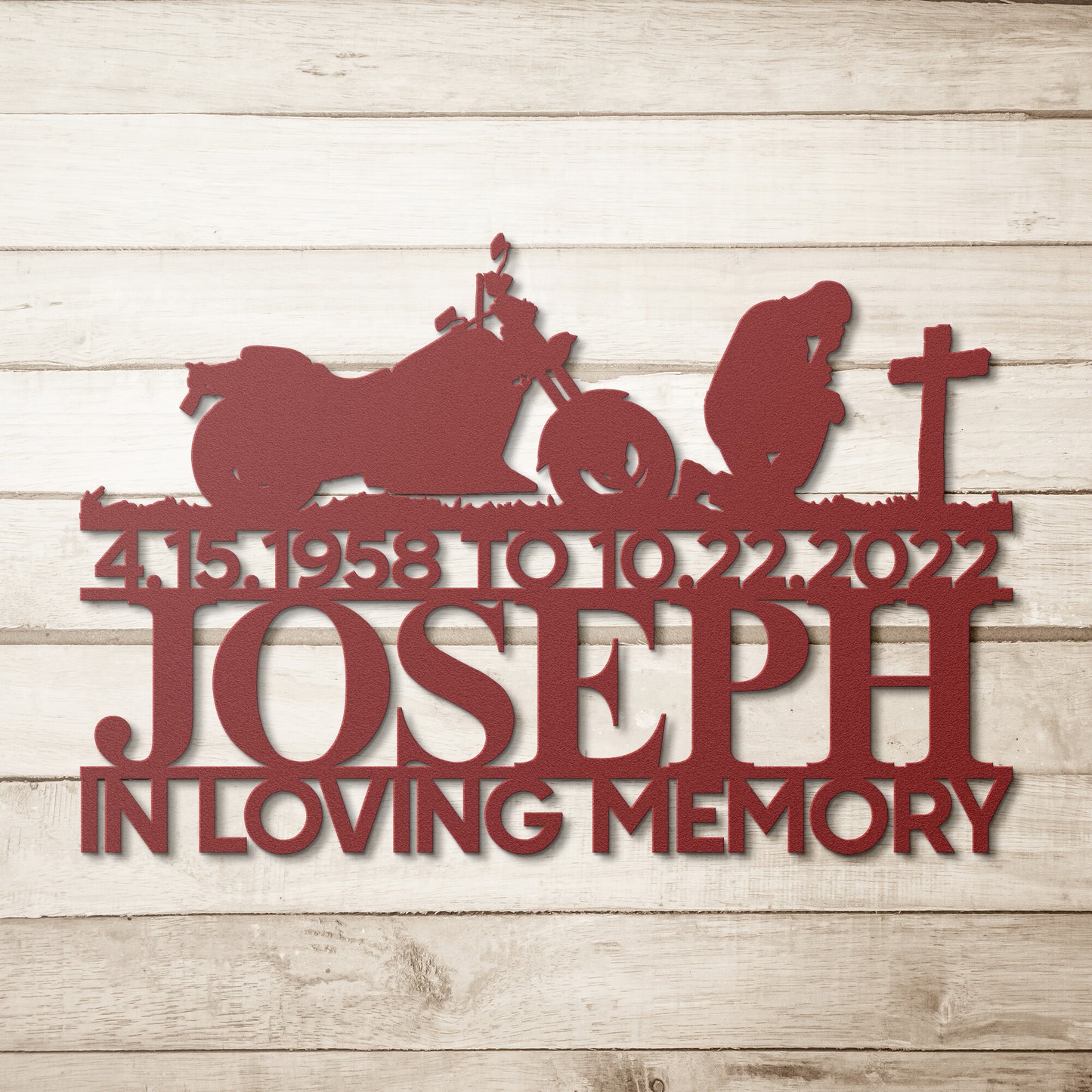 Fallen Biker Metal Wall Art