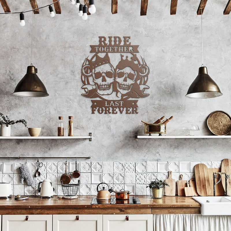 Ride Together Last Forever Metal Wall Art Made In The USA)