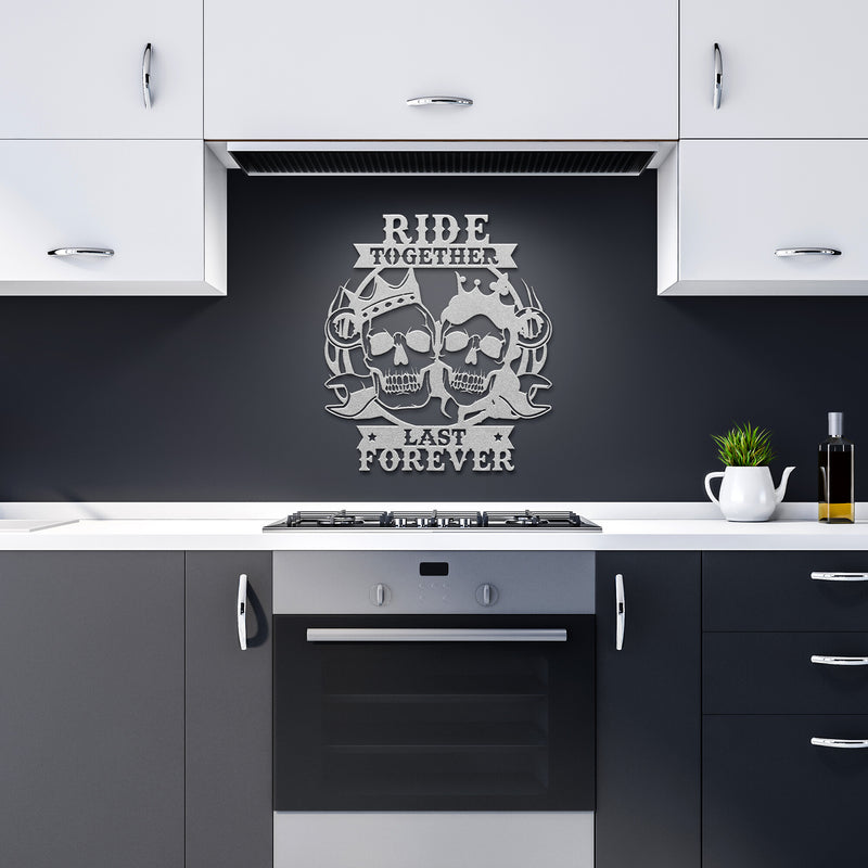 Ride Together Last Forever Metal Wall Art Made In The USA)