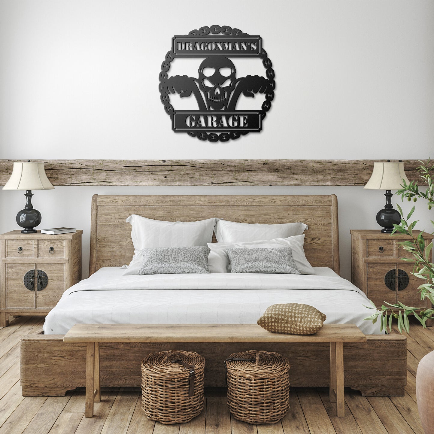 Skull Garage Metal Wall Art