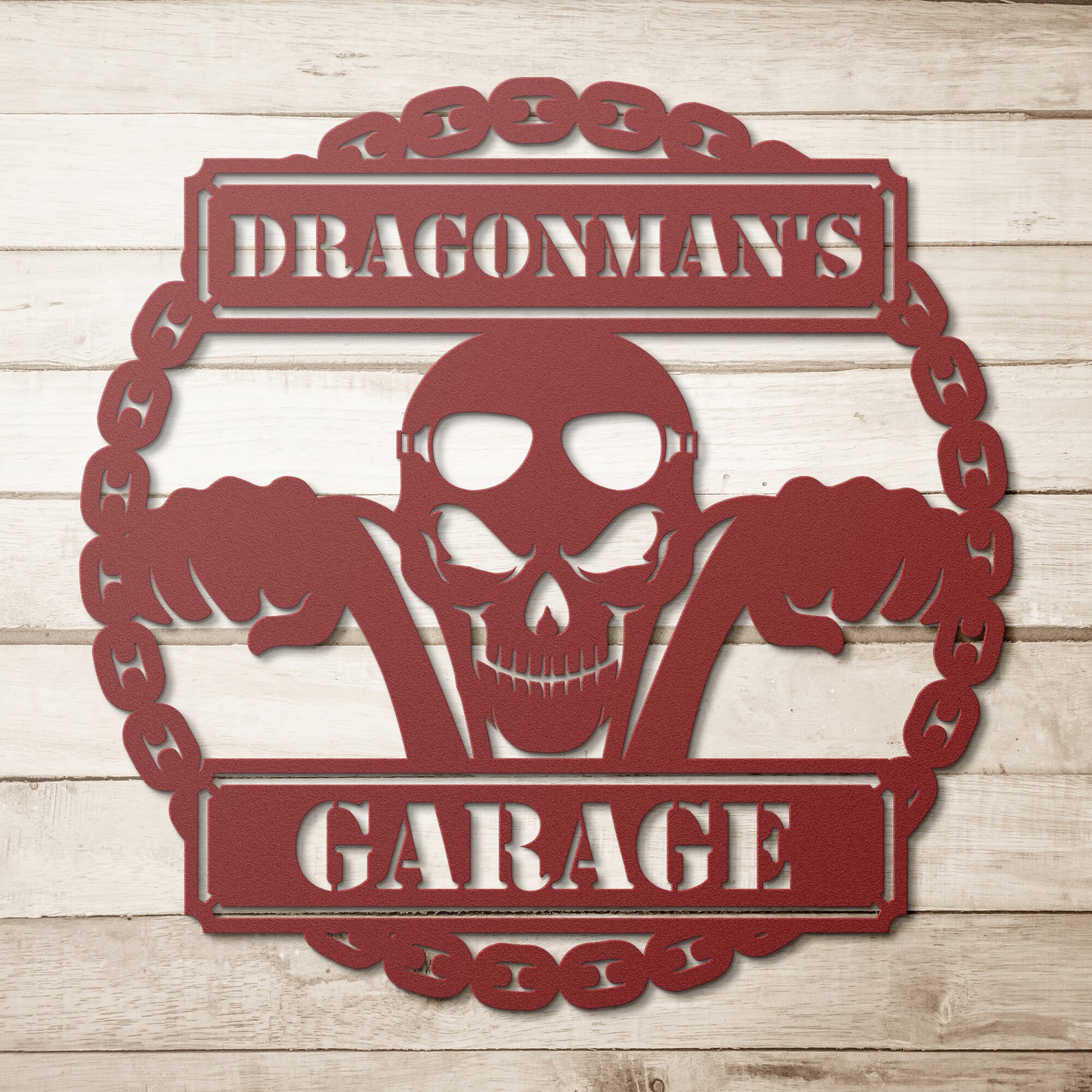 Skull Garage Metal Wall Art
