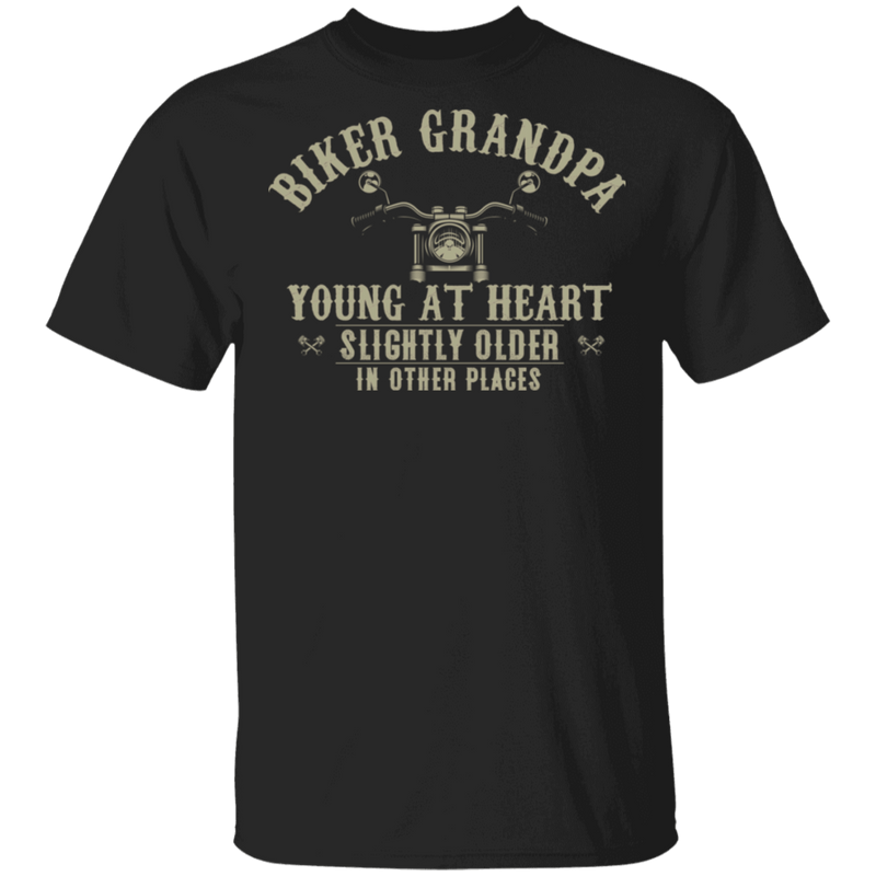 Young At Heart Biker Grandpa Shirt