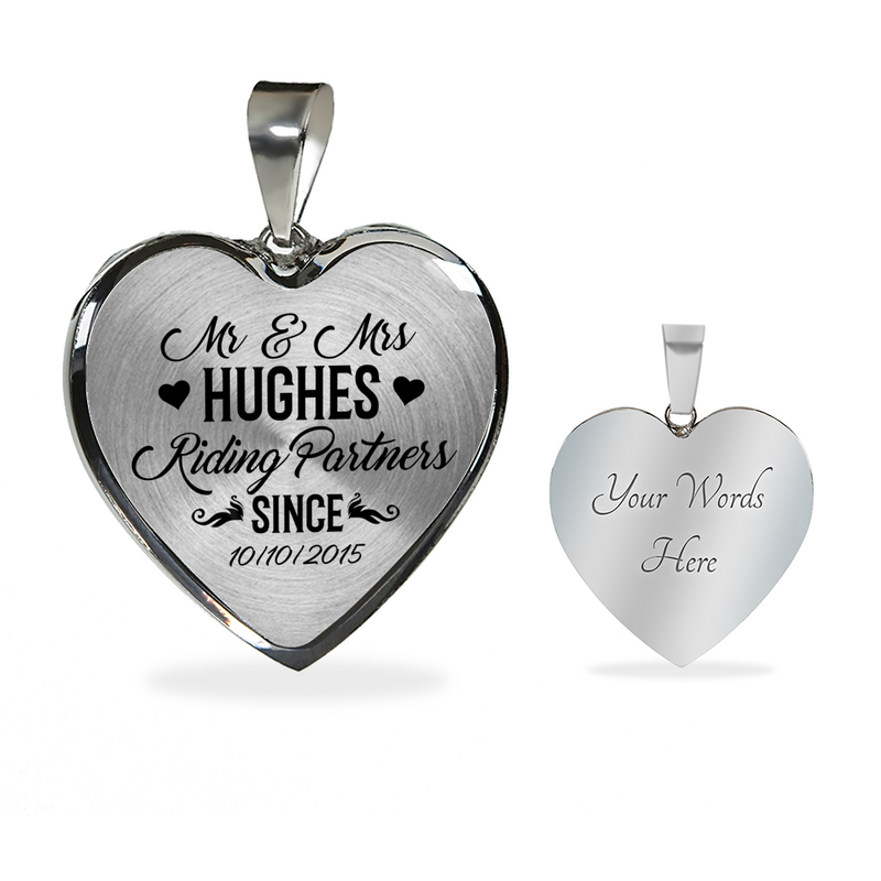 Riding Partners For Life Heart Necklace