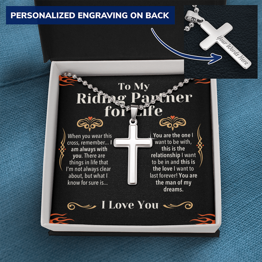 Riding Partner for Life Cross Necklace
