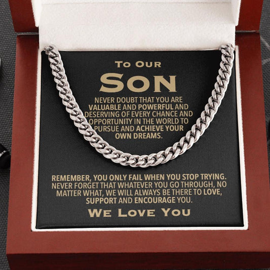 To Our Son We Love You Chain Necklace