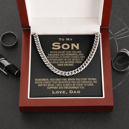 To My Son Love Dad Chain Necklace