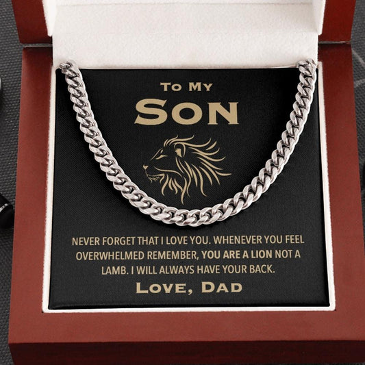 To My Son Love Dad Lion Necklace