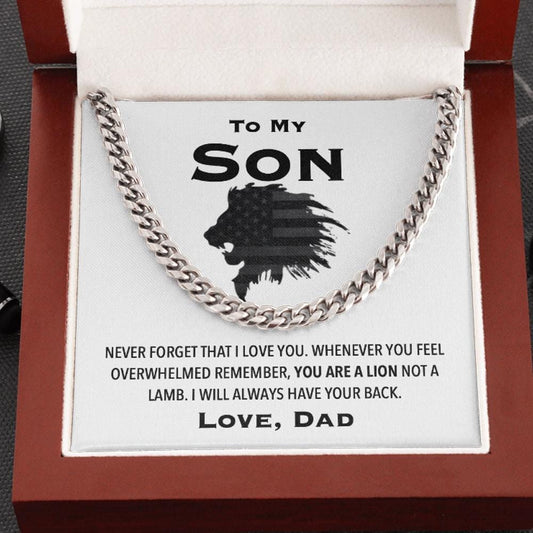 To My Son Love Dad Lion Necklace