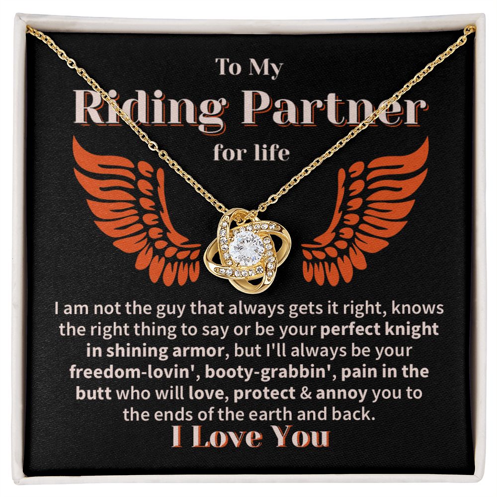 Funny Riding Partner Love Knot Necklace