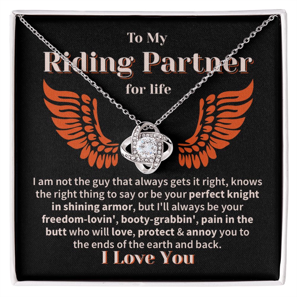 Funny Riding Partner Love Knot Necklace
