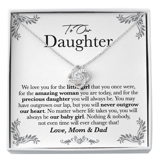 Our Precious Daughter Love Knot Necklace