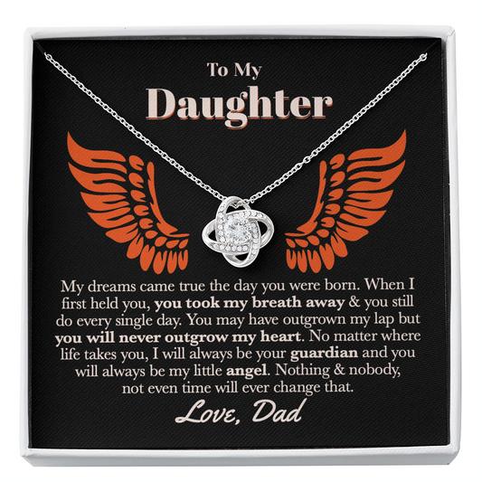 Dad Daughter Guardian Angel Necklace