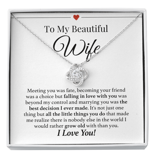 Wife Grow Old With You Forever Love Necklace